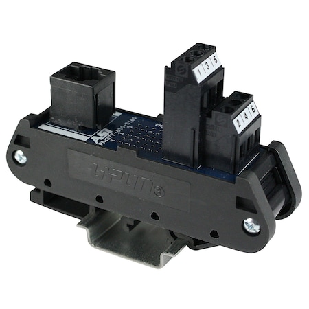 Asi RJ11 Breakout Board, DIN Rail Mount, Screw Clamp Terminals, RJ11 To Screw Terminal Adapter Module 16000